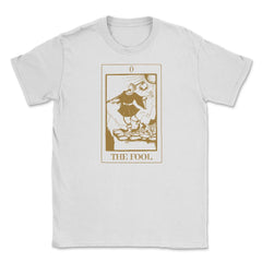 The Fool Tarot Card 0 Retro Vintage Line Art graphic Unisex T-Shirt - White