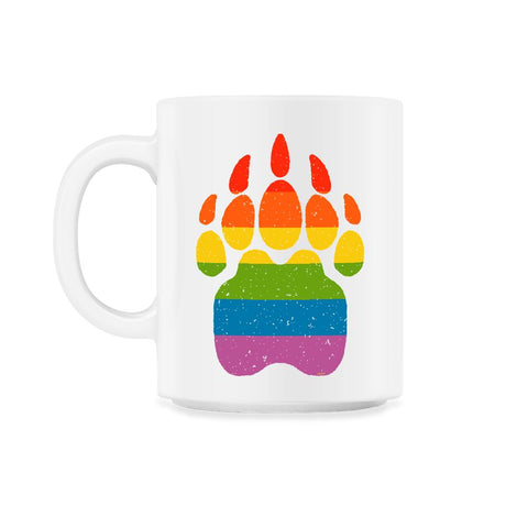Bear Rainbow Flag Paw Gay Pride design 11oz Mug