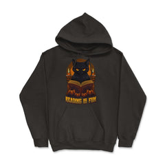 Gothic Black Cat Reading Witchcraft Book Dark & Edgy product - Hoodie - Black