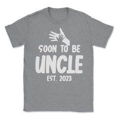 Funny Soon To Be Uncle 2023 Pregnancy Announcement print Unisex - Grey Heather