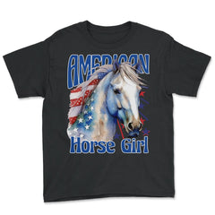 American Horse Girl Proud Patriotic Horse Girl product - Youth Tee - Black