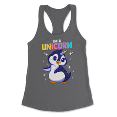 I'm a Unicorn Happy Penguin with Unicorn Horn Funny Kawaii graphic - Dark Grey