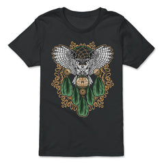 Owl Dreamcatcher Boho Mystical Hand-Drawn Design product - Premium Youth Tee - Black