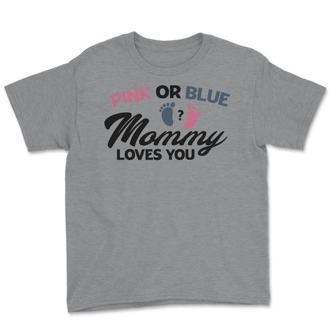 Baby Gender Reveal Shower Party Pink Or Blue Mommy Loves You design - Grey Heather