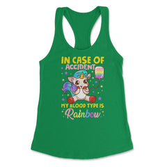 Pride Rainbow Unicorn in Case of Accident Funny Gift graphic Women's - Kelly Green