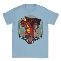 Dragon Sitting On A Dice Mythical Creature For Fantasy Fans design - Light Blue