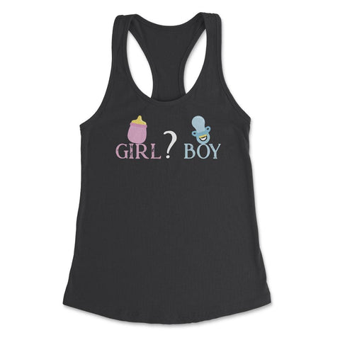 Funny Girl Boy Baby Gender Reveal Announcement Party print Women's - Black