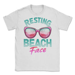Resting Beach Face Summer Vacation Women print Unisex T-Shirt - White