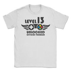 Funny 13th Birthday Gamer Level 13 Unlocked Teenager Humor product - White