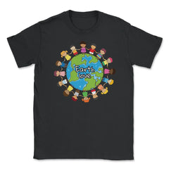Happy Earth Day Children Around the World Gift for Earth Day print - Black