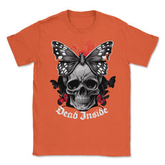 Floral Butterfly Skull Aesthetic Dead Inside Goth Skull product - Orange