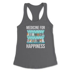 Funny Cat Lover Pet Owner Medicine For Happiness Humor graphic - Dark Grey