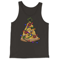 Christmas Pizza Tree Funny Pizza Lovers Pepperoni & Veggies graphic - Tank Top - Black