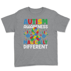 Autism Awareness Magically Different graphic Youth Tee - Grey Heather