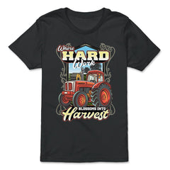 Farming Tractor Where Hard Work Blossoms into Harvest graphic - Premium Youth Tee - Black