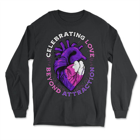 Asexual Pride Celebrating Love Beyond Attraction design - Long Sleeve T-Shirt - Black