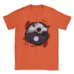 Ying Yang Wolf Japanese Wolf Art Theme Grunge Style graphic Unisex - Orange