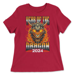 Mecha Dragon Year Of The Dragon Graphic graphic - Women's Relaxed Tee - Red
