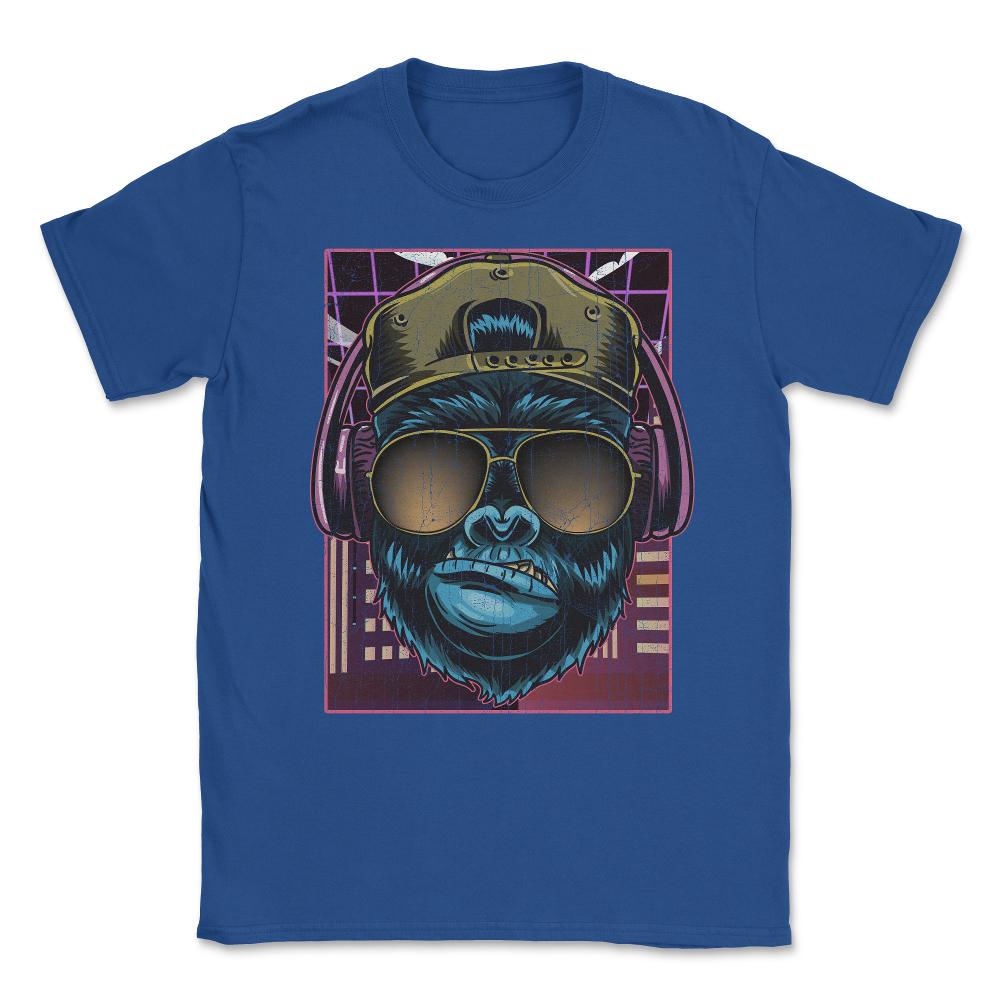 Hip-Hop Gorilla with Headset Hilarious Retro Vintage Design design - Royal Blue