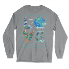 Love My Planet Earth Planet Day Environmental Awareness print - Long Sleeve T-Shirt - Grey Heather
