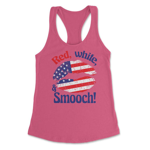 4th of July Red, white, and Smooch! Funny Patriotic Lips graphic - Hot Pink