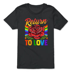 Gay Pride Return to Love Rose Gay Pride LGBT Grunge Distress design - Premium Youth Tee - Black