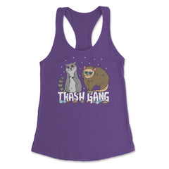 Trash Gang Funny Possum & Raccoon Lover Trash Animal Pun print - Purple