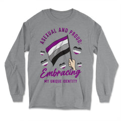 Asexual and Proud: Embracing My Unique Identity product - Long Sleeve T-Shirt - Grey Heather