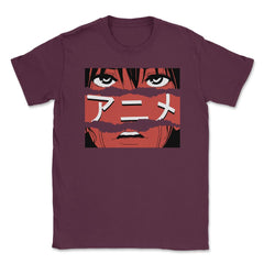 Anime Japanese Calligraphy Symbol Theme Gift graphic Unisex T-Shirt - Maroon