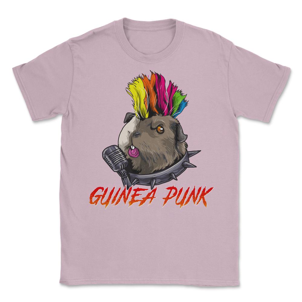 Punk Guinea Pig Guinea Punk for Cavy Lovers Gift  print Unisex T-Shirt - Light Pink