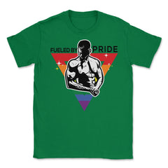 Fueled by Pride Gay Pride Guy in Rainbow Triangle2 Gift design Unisex