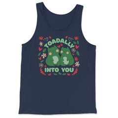 Toadally Into You Frogs Pun Totally into You Cottage core print - Tank Top - Navy