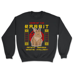 Chinese Year of Rabbit 2023 Chinese Aesthetic print - Unisex Sweatshirt - Black