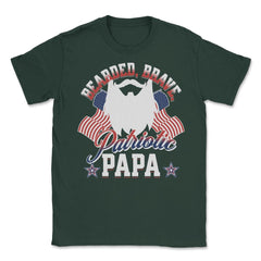 Bearded, Brave, Patriotic Papa 4th of July Independence Day graphic - Forest Green