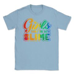 Girls make the Best Slime Awesome Slime Girl Design Gift graphic - Light Blue