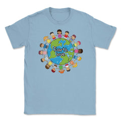 Happy Earth Day Children Around the World Gift for Earth Day print - Light Blue