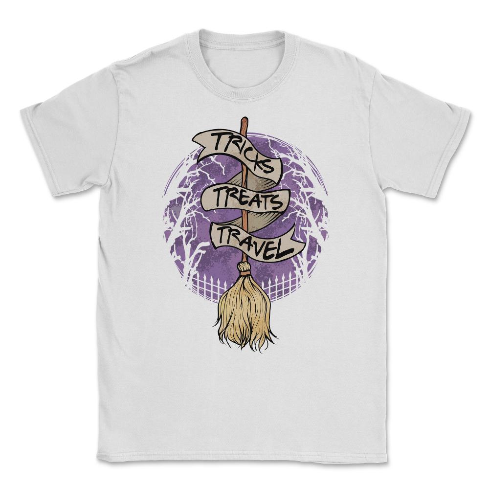 Halloween Witch Broom Fun Gift print Unisex T-Shirt - White