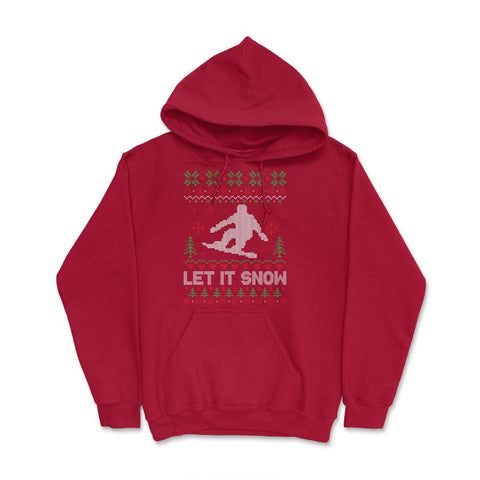 Let It Snow Snowboarding Ugly Christmas graphic Style design Hoodie - Red