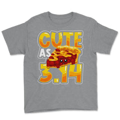 Cute as Pi 3.14 Math Science Funny Pi Math graphic Youth Tee - Grey Heather