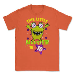 This Little Monster is Ten Funny 10th Birthday Theme graphic Unisex