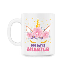 100 Days Smarter 100 Days of School Unicorn Face Costume print - 11oz Mug - White