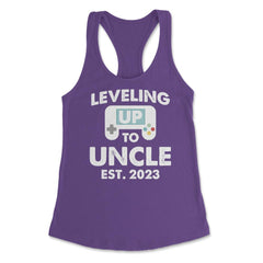 Funny Gamer Uncle Leveling Up To Uncle Est 2023 Gaming graphic - Purple
