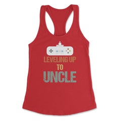 Funny Leveling Up To Uncle Gamer Vintage Retro Gaming print Women's - Red