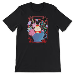 Chinese New Year Rabbit 2023 Rabbit in a Teacup Chinese print - Premium Unisex T-Shirt - Black