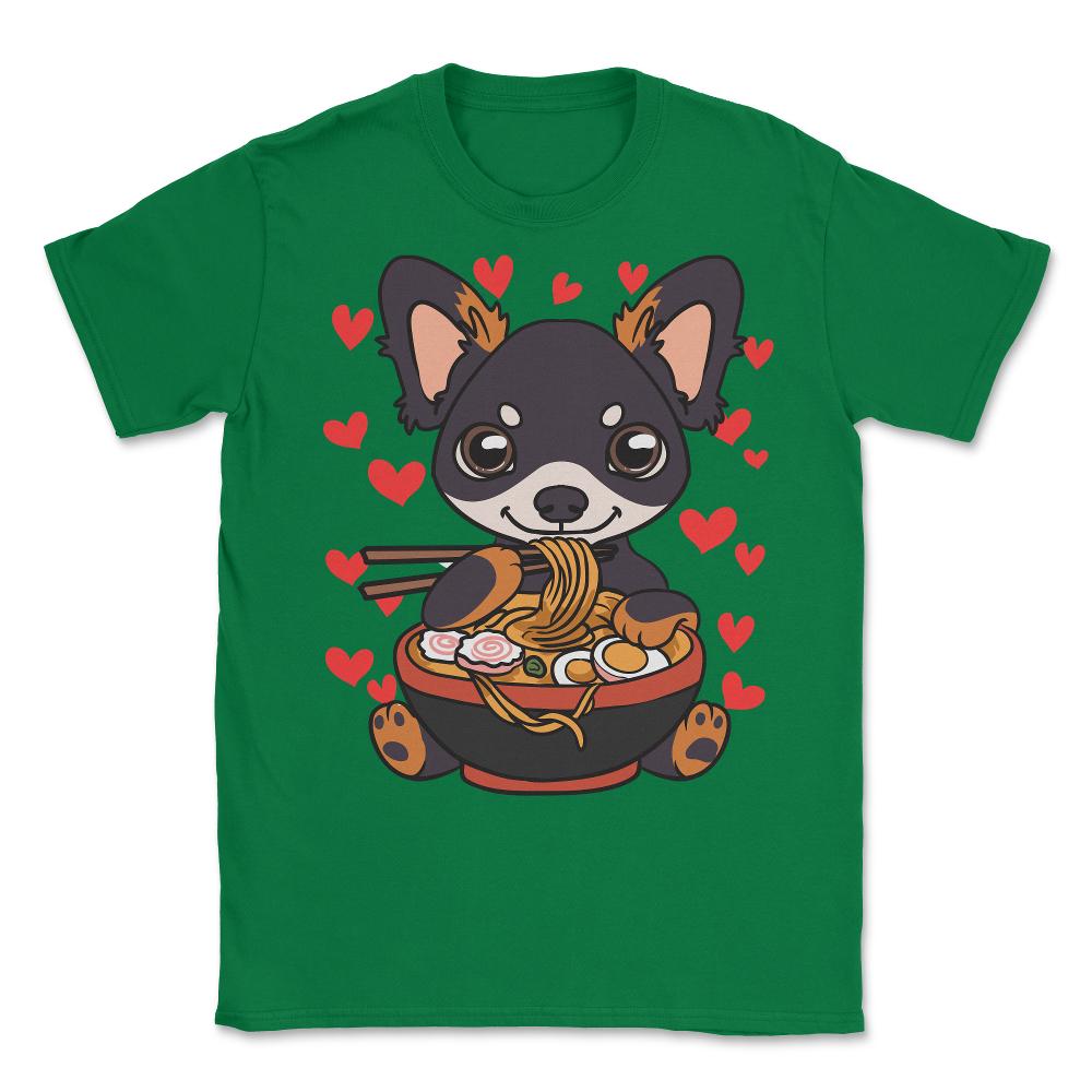 Chihuahua eating Ramen Cute Puppy Eating Noodles Gift product Unisex - Green