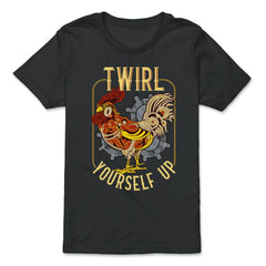 Steampunk Rooster Twirl Yourself Up Graphic graphic - Premium Youth Tee - Black