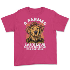Labrador Farmer Lab’s Dog in Farmer Outfit Labrador design Youth Tee - Heliconia