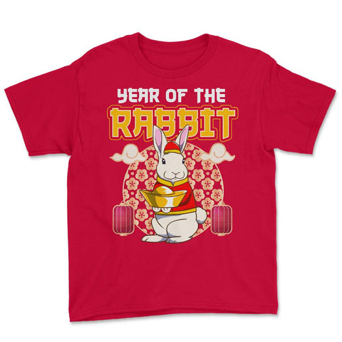 Chinese Year of Rabbit 2023 Chinese Aesthetic design Youth Tee - Red