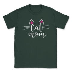 Funny Cat Mom Cute Cat Ears Whiskers Cat Lover Pet Owner product - Forest Green