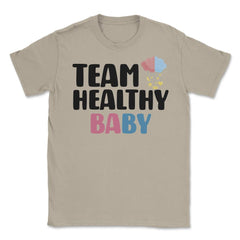 Funny Team Healthy Baby Boy Girl Gender Reveal Announcement graphic - Cream